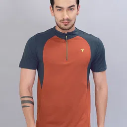 Technosport Colourblocked High Neck Antimicrobial T-shirt-picture-11