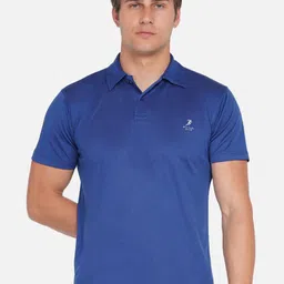 ARMISTO Men Blue Polo Collar Dri-FIT Training or Gym T-shirt-image-17