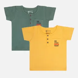 Bodycare Boys Pack Of 2 Henley Neck Short Sleeves Pockets Cotton T-shirt-picture-33