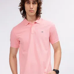 GANT Solid Polo Neck Regular Fit T-Shirt-picture-47