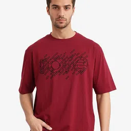 RARE RABBIT Men Typography Printed Round Neck Cotton Boxy T-Shirt-picture-24
