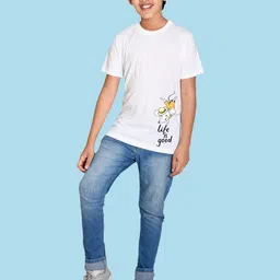 NUSYL Boys Graphic Printed Placement Round Neck T-shirt image 1