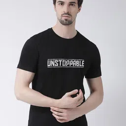 Friskers Men Black Typography Printed T-shirt-image-50