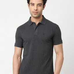 FRENCHIE Polo Collar Short Sleeves Cotton Casual T-shirt-image-0