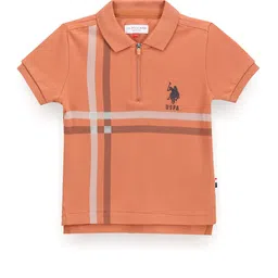 U.S. Polo Assn. Kids Boys Striped Polo Collar T-shirt image 1