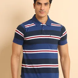 berry blues Striped Polo Collar Short Sleeves Cotton T-shirt-picture-12