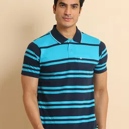 berry blues Striped Polo Collar Short Sleeves Cotton T-Shirt-picture-18