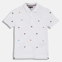 Tommy Hilfiger Boys Conversational Printed Polo Collar Cotton T-shirt-picture-25