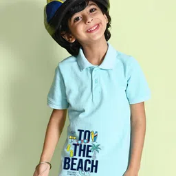 NUSYL Boys Typography Printed Polo Collar T-shirt-picture-23