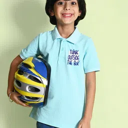 NUSYL Boys Typography Printed Polo Collar T-shirt-picture-42