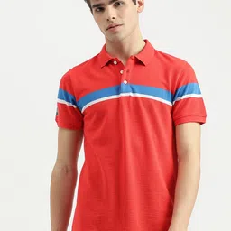 United Colors of Benetton Striped Polo Collar Pure Cotton T-shirt image 1