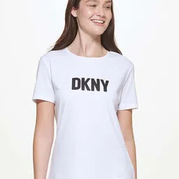 DKNY Typography Printed Round Neck Short Sleeves Cotton T-shirt image 1