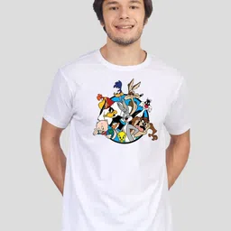Greylongg Men Looney Tunes Graphic Printed Round Neck Cotton T-shirt-picture-27