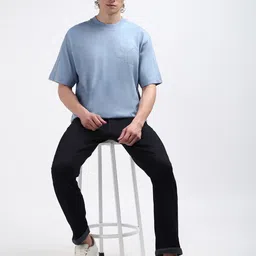 Calvin Klein Jeans Men Round Neck Solid Relaxed Fit Applique T-shirt-picture-27