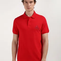 Tommy Hilfiger Men Solid Polo Collar Organic Cotton T-shirt-picture-35