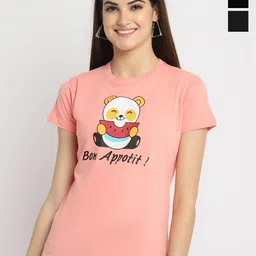 Fabflee Pack Of 3 Printed Round Neck Cotton Regular T-shirt-picture-30