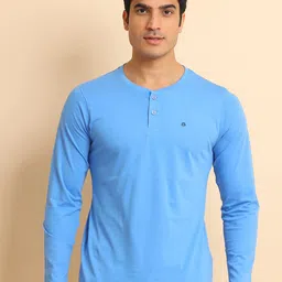 berry blues Henley Neck Long Sleeves Cotton T-shirt-picture-21