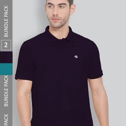 LUX NITRO Pack Of 2 Polo Collar Anti Odour Cotton Blend Sports T-shirt-picture-27