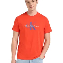 Calvin Klein Jeans Men Typography Printed Round Neck Cotton T-shirt-picture-58
