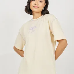 Styli Off White Typography Printed Oversized Cotton T-shirt-image-44