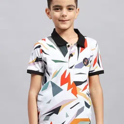 Monte Carlo Boys Abstract Printed Polo Collar T-shirt-picture-43