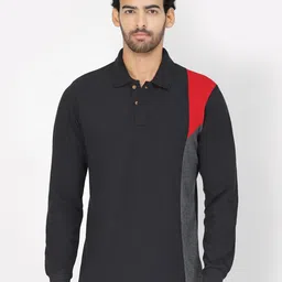 Kalt Colorblocked Polo Collar Pockets T-shirt-picture-30