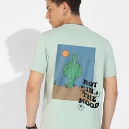 Campus Sutra Green Graphic Printed Cotton Casual T-shirt-picture-30