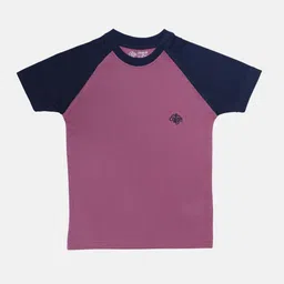 CHIMPRALA Boys Purple Polo Collar Pockets T-shirt-image-70