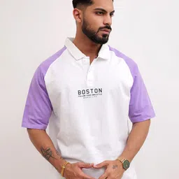 Maniac Men Typography Polo Collar Raw Edge T-shirt-picture-36