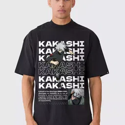 PRONK Men Typography Kakashi Printed Round Neck T-shirt-picture-29