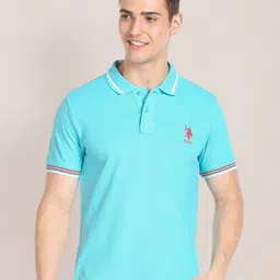 U.S. Polo Assn. Striped Hem Cotton Polo Shirt image 1