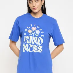 Mast & Harbour Women Typography Printed Round Neck Pure Cotton T-shirt-picture-33