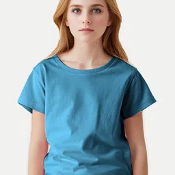 BAESD Girls Round Neck Short Sleeves Cotton T-shirt image 1