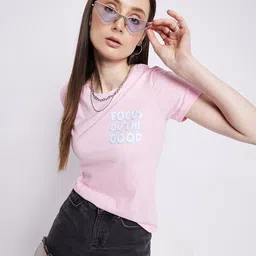Mast & Harbour Pink Oversized Pure Cotton T-shirt-picture-30