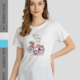 CHOZI Pack of 2 Humour & Comic Printed Cotton T-shirt-picture-24