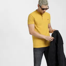 Jack & Jones Men Henley Neck Pockets Slim Fit T-shirt-picture-49