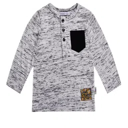 milou Boys Abstract Printed Henley Neck Long Sleeves Pockets Slim Fit T-shirt-picture-17