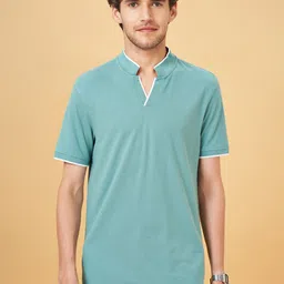 BYFORD by Pantaloons Men Solid Polo Collar Cotton Slim Fit T-Shirt-picture-21