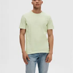 SELECTED Round Neck Cotton Slim Fit Knitted T-shirt-picture-50