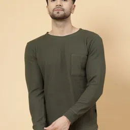Rigo Slim Fit Round Neck Cotton Casual T-shirt-image-63