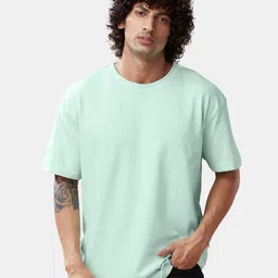 The Souled Store Men Green Drop-Shoulder Sleeves Oversized T-shirt-picture-42