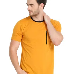 GLITO Round Neck Cotton Knitted Pocket T-shirt-image-65