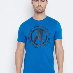Marvel by Wear Your Mind Men Blue Black Printed Cotton Pure Cotton T-shirt-picture-58