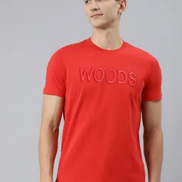 Woods Men Red Typography Printed T-shirt-picture-37