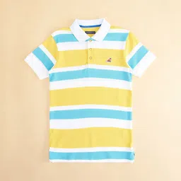 Pantaloons Junior Boys Striped Polo Collar Casual Cotton T-shirt image 2