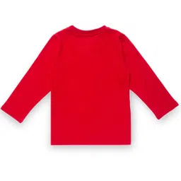 KAVEE Infant Boys Red Printed Biowashed Round Neck Pure Cotton T-shirt image 2