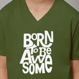 Friskers Boys Typography Printed V-Neck Pure Cotton Bio-Wash T-shirt image 5