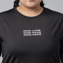 MKH Plus Size Relaxed Fit Typography Printed Drop Shoulder Sleeves Dri-Fit Sports T-shirt image 2