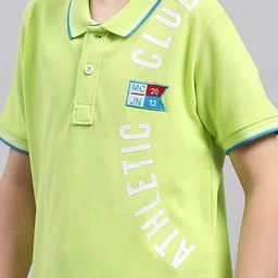 Monte Carlo Boys Polo Collar Short Sleeves Typography Printed Regular Fit Cotton T-shirt image 2
