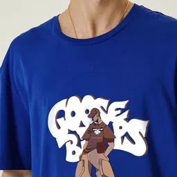 MISCHIEF MONKEY Men Graphic Printed Round Neck Cotton Oversized T-Shirt image 2